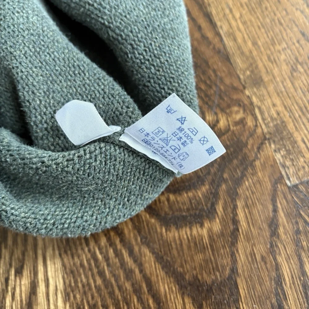 Vintage 90s Lands End Sweater Vest Mens XXL GreenV-Neck Heavy Knit Made In Japan
